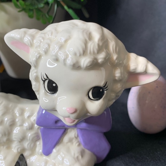 Super cute handmade ceramic Easter lamb and egg - Picture 2 of 12